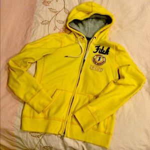 Vintage logo appliqués Abercrombie & Fitch full zipper& pockets ct blend hoodie